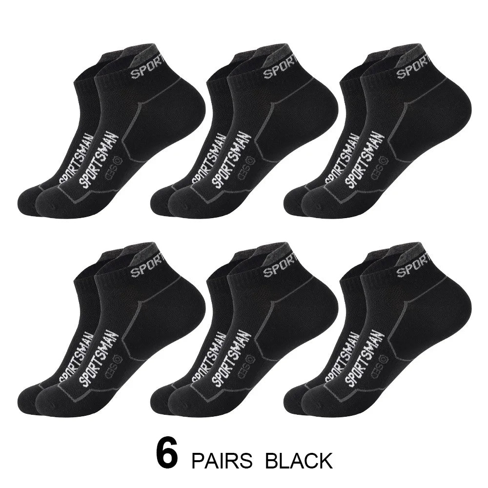 Calzini Corti Da Uomo Per Basket E Corsa Con Rete Traspirante Assorbenti Odori Pack 6 Paia
