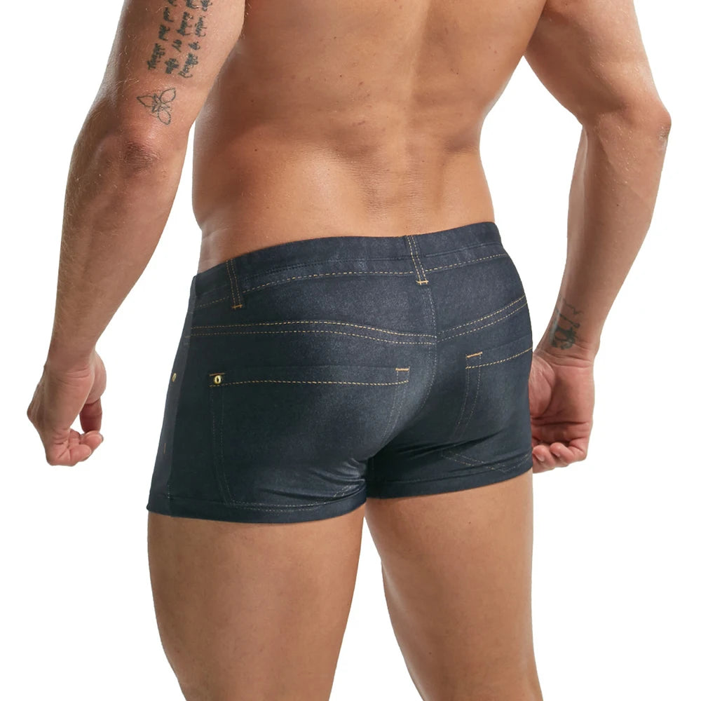 Pantaloncini Da Surf Senza Cuciture Uomo 2XL Denim Stampato Boxer Pantaloncini Da Bagno Traspiranti Sportivi