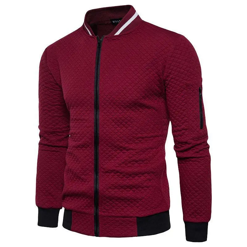 Giacche Uomo Slim Fit Collo Alto Casual Solida Streetwear Baseball Capispalla Autunno Primavera