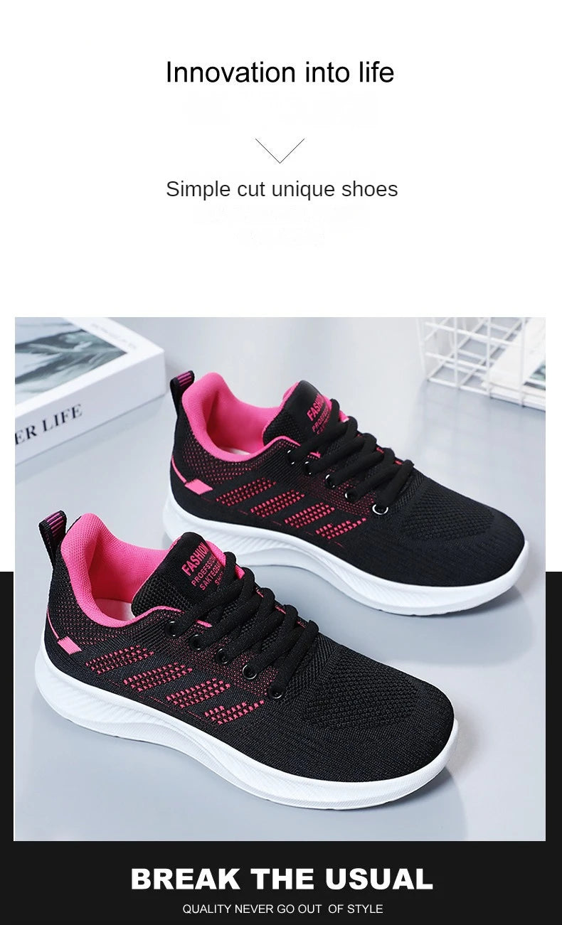 Scarpe da Ginnastica da Donna Traspiranti in Rete Monofacciale con Suola Morbida Ideali per Running e Allenamento