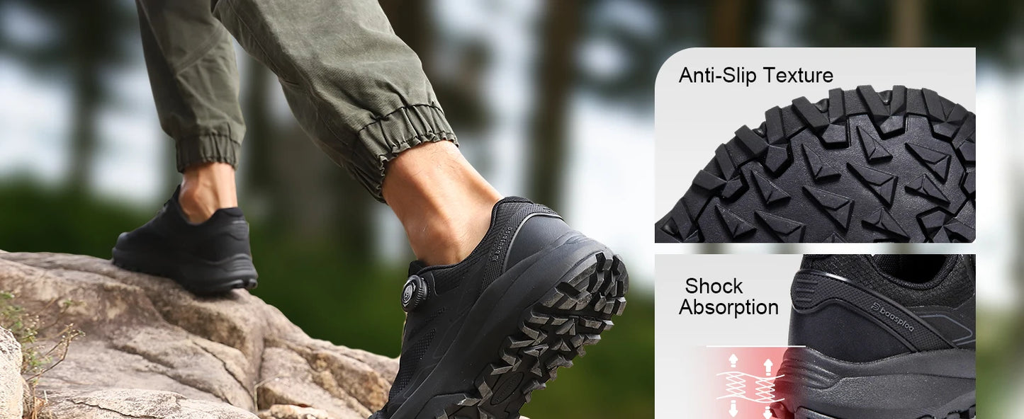 Baasploa Scarpe Da Trekking Uomo Traspiranti In Rete Antiscivolo Elevazione Comfort Outdoor