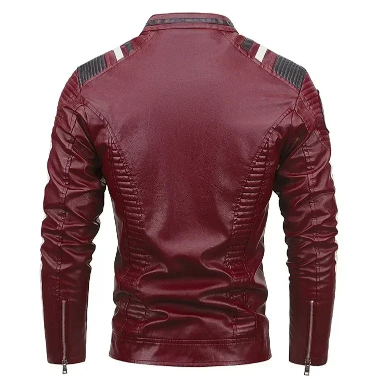 Giacca Da Motociclista In Pelle Da Uomo Bomber Con Colletto In Piedi Giacche Da Moto Per Uomo PU Di