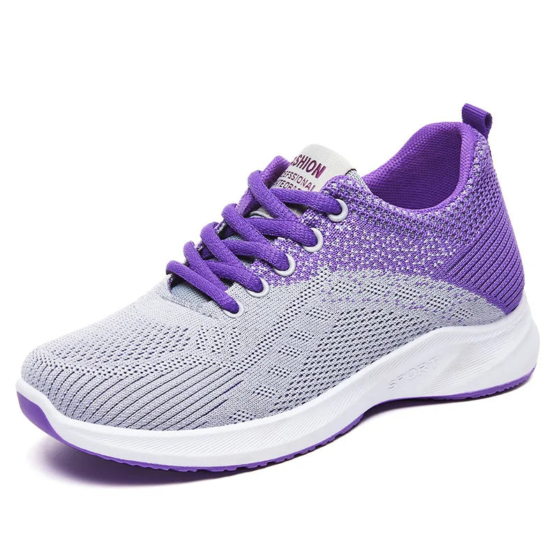 Scarpe Da Ginnastica Da Donna Vulcanizzate Air Mesh Morbide E Leggere Con Plateau Basso Da 1 A 3 Cm Lacci Scarpe Casual
