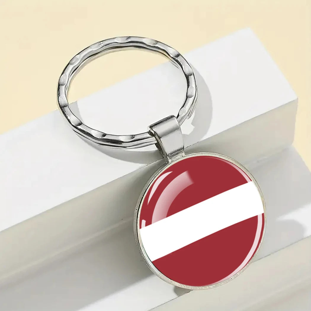 Portachiavi Bandiera Europea Albania Spagna Italia Francia Regno Unito Ciondolo Vetro Metallo Per Borsa Regalo Patrioti
