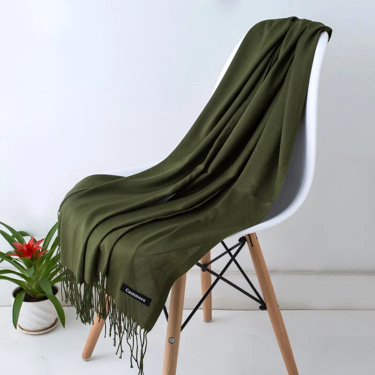 Sciarpa di Pashmina da Donna Morbida Cashmere Foulard Viaggio Ufficio Inverno Caldo Hijab Solido Avvolge Bandana