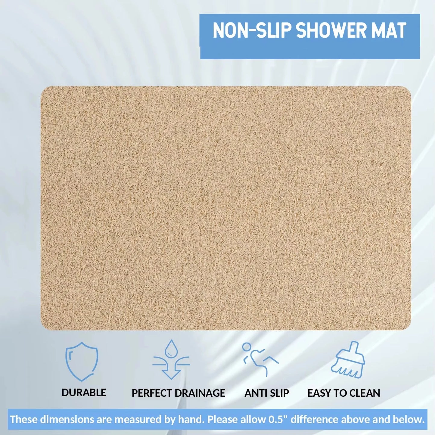 Tappetino Da Doccia Antiscivolo 50x80 Cm Drenabile Lavabile Facile Da Pulire Confortevole Per Bagno Per Famiglie