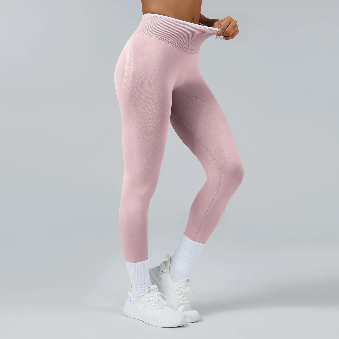 Pantaloni Da Donna Palestra Leggings Da Yoga Senza Cuciture Vita Alta Elasticizzati Per Esercizi Atletici
