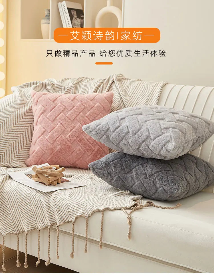 Fodera Per Cuscino In Peluche 45x45 E 30x50 Cm Per Divano Soggiorno Federa Quadrata In Cotone Decorazioni Per La Casa