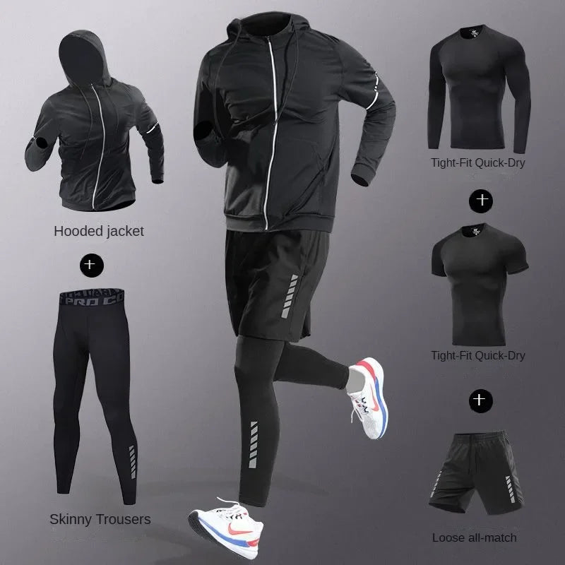 Completo Da Uomo In Fibra Ghiaccio Ad Asciugatura Rapida Set Per Corsa Fitness Maratona Ciclismo Allenamento