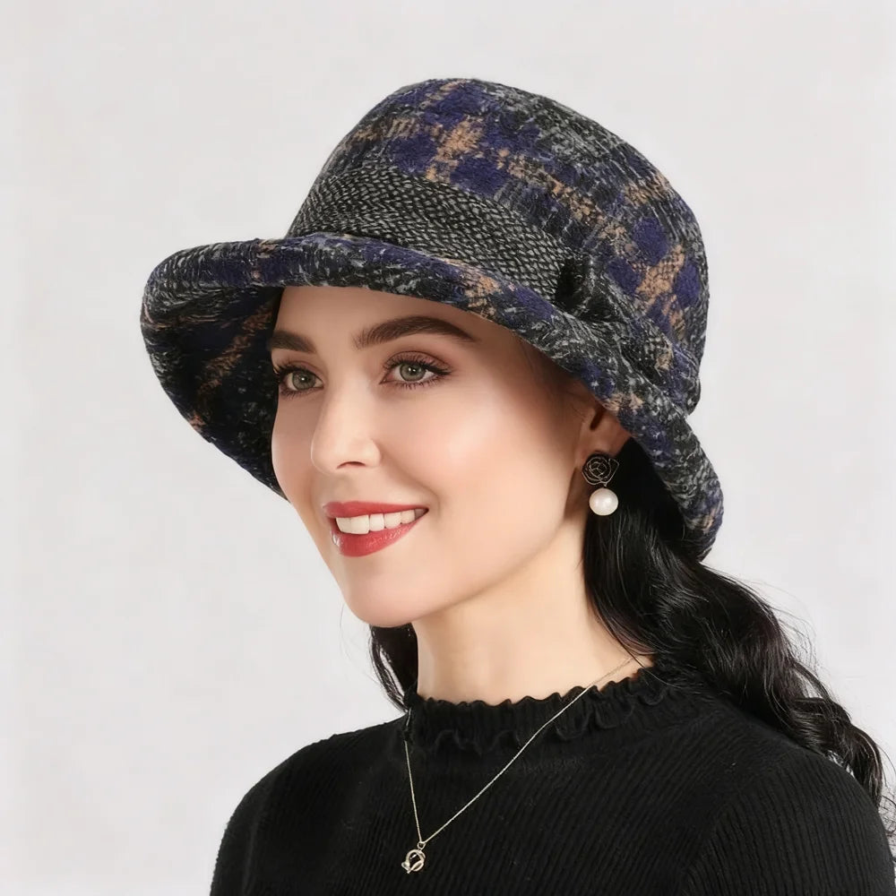 Cappello A Cilindro Da Donna Con Fiocco Autunnale Invernale In Lana Calda E Ispessita Stile Da Pescatore Raffinato
