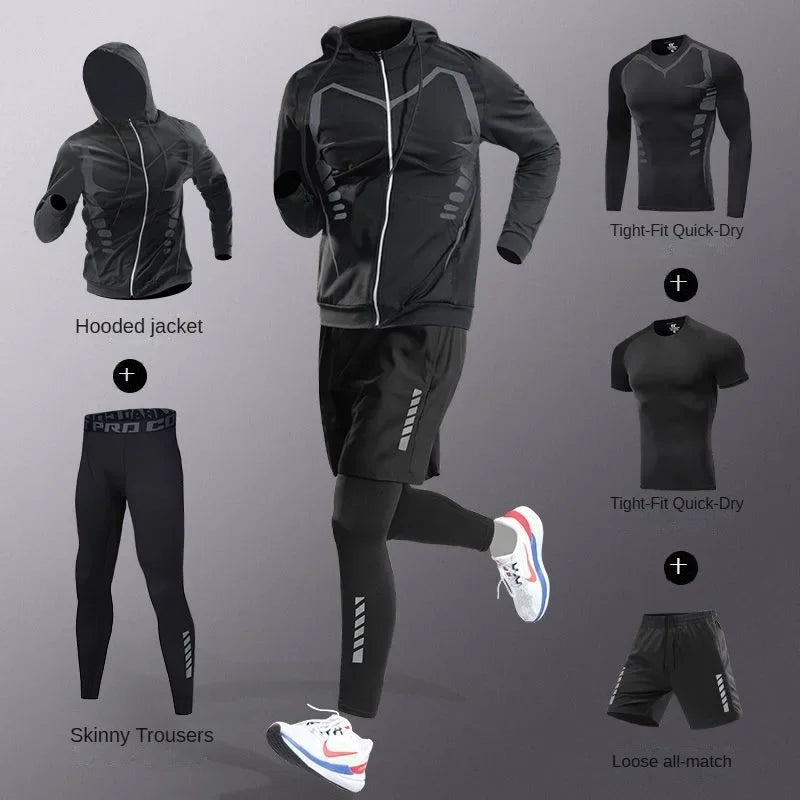 Completo Da Uomo In Fibra Ghiaccio Ad Asciugatura Rapida Set Per Corsa Fitness Maratona Ciclismo Allenamento