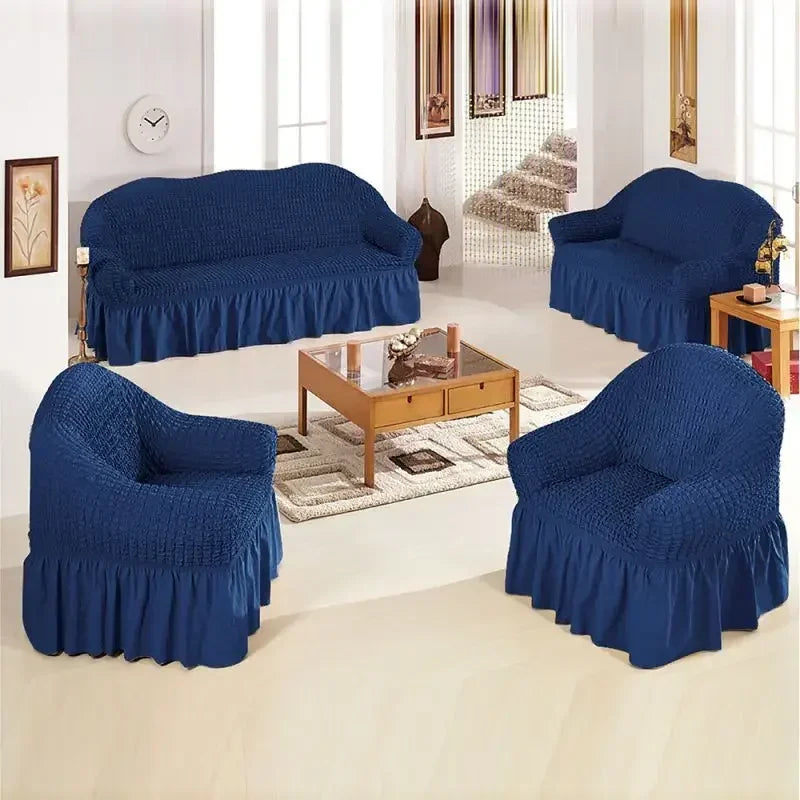 Fodere Per Divani Elastiche Universali Da 90-360 Cm Antiscivolo Copridivano Completo Per 1 2 3 4 Posti In Tessuto Estivo