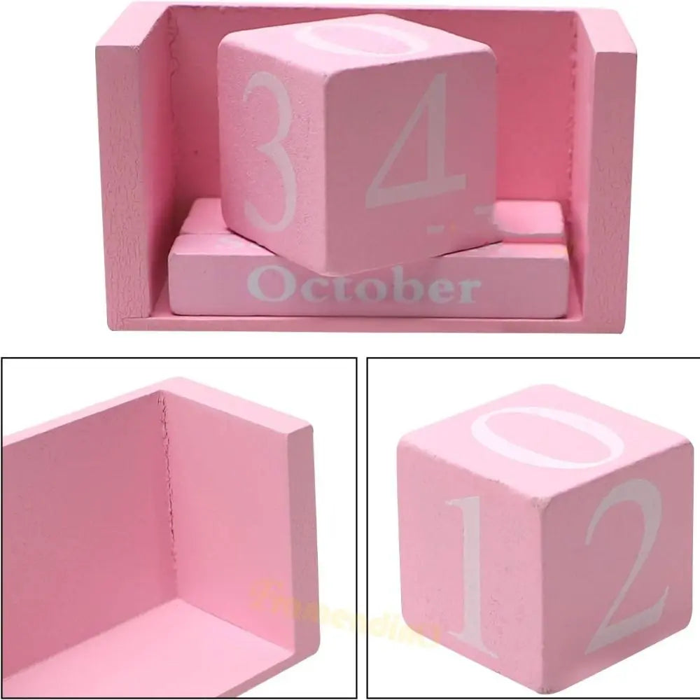Calendario Perpetuo In Legno MDF Con Blocchi Eterni Display Mensile Stile Pastorale Per Ufficio E Casa Decorativo