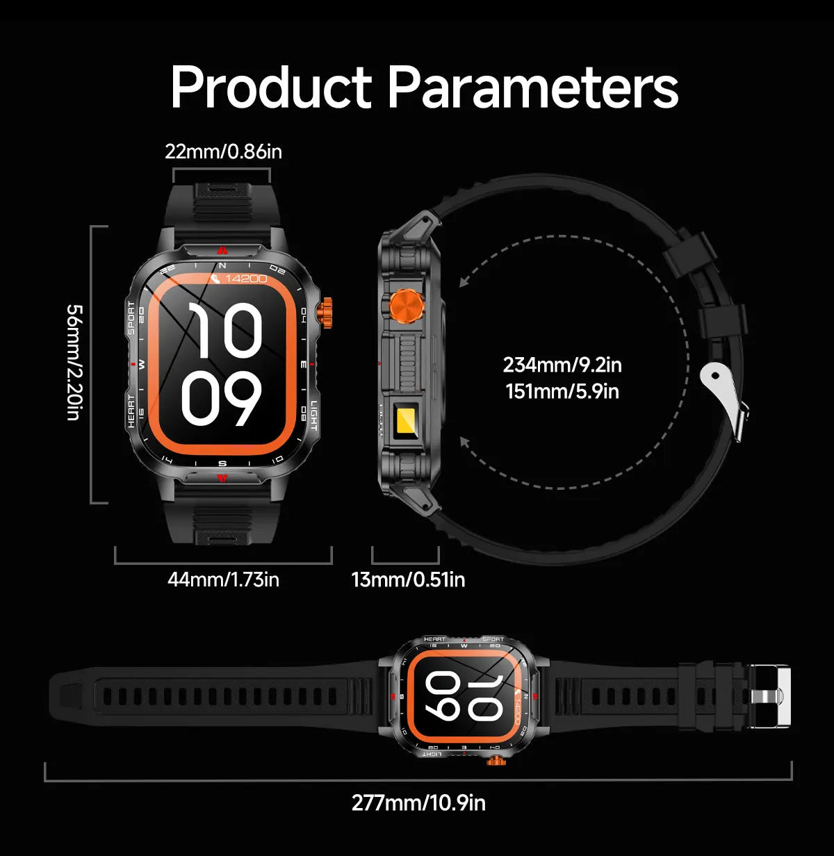 Smartwatch Da Uomo Batteria 100mAh Schermo 2,01 Pollici Chiamata Bluetooth Cardiofrequenzimetro Orologio Xiaomi iOS