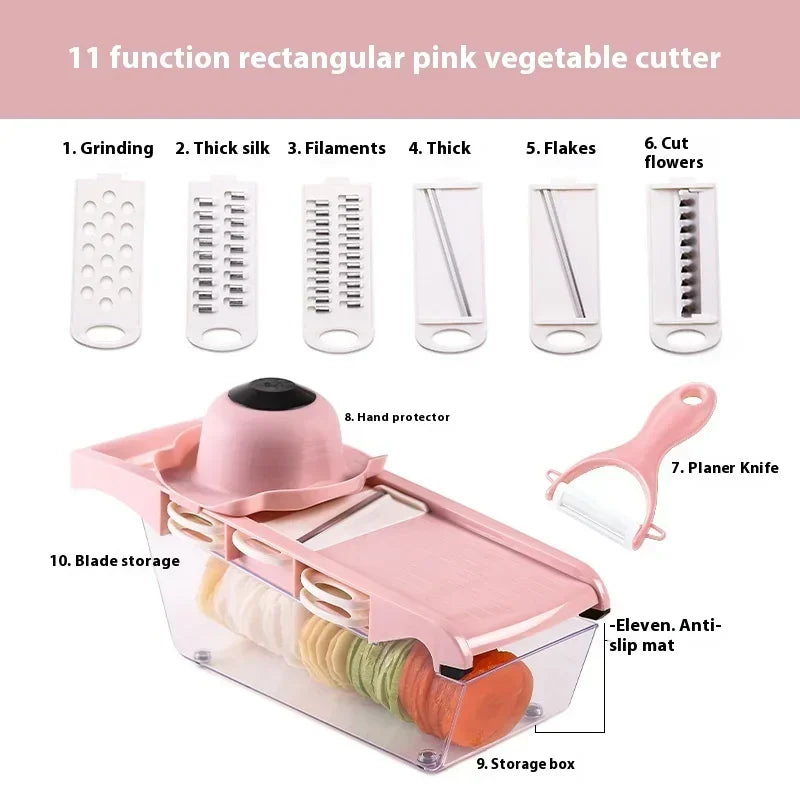 Affettatrice Multifunzione 9 In 1 Per Verdure Frutta Patate Grattugia Con Cestino Trituratore Per Cucina