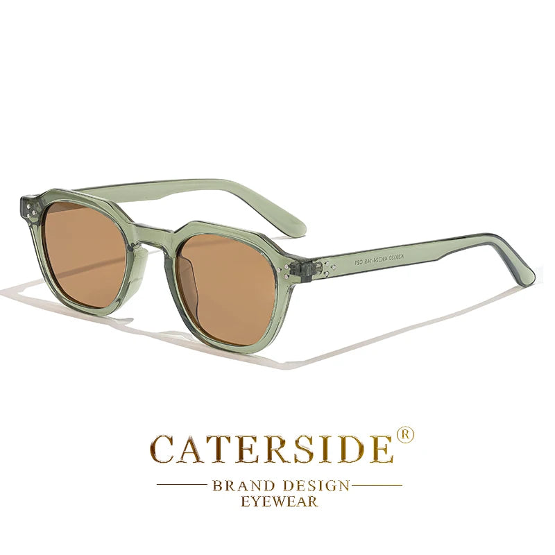 Occhiali Da Sole Polarizzati Retrò Unisex Caterside Ultraleggeri Montatura TR90 Poligonale Per Esterni Viaggio Di Qualità
