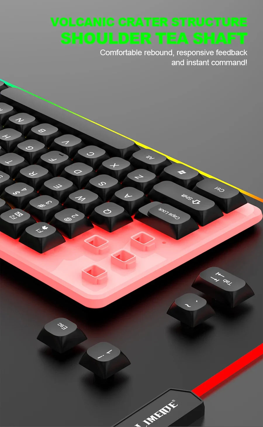NG GTX350 Tastiera Da Gioco E Mouse Combo USB Cablata Con Retroilluminazione LED Per PC Desktop Nero
