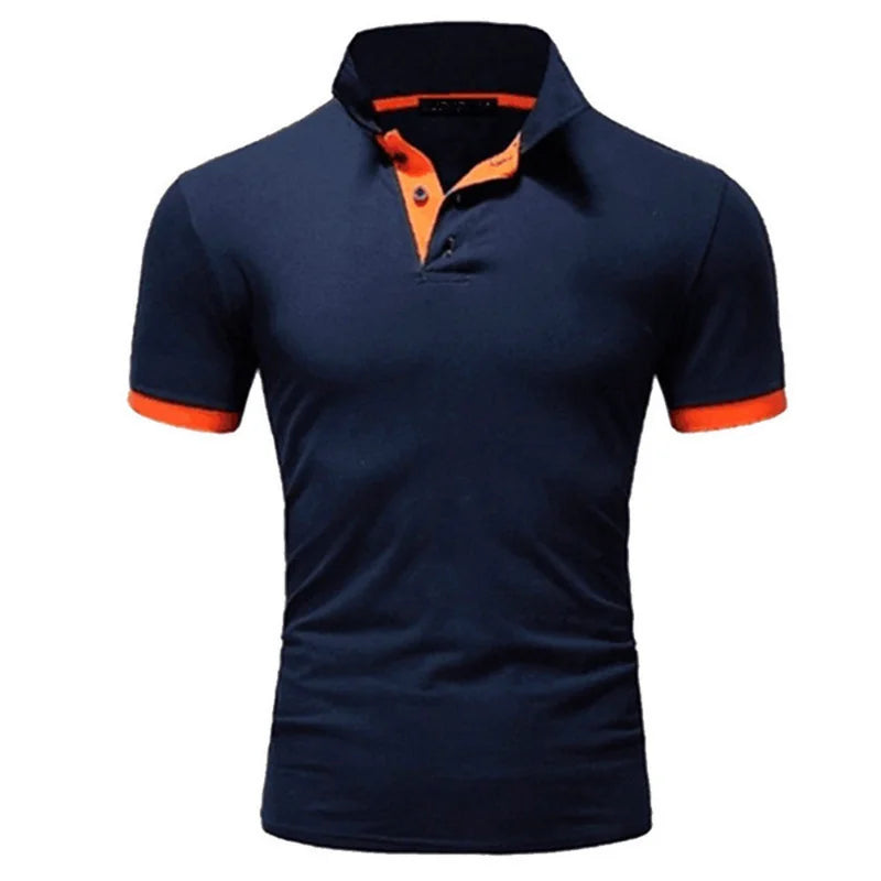 Polo Uomo A Maniche Corte Slim Fit Traspirante Antirughe Ad Asciugatura Rapida Camicia Casual