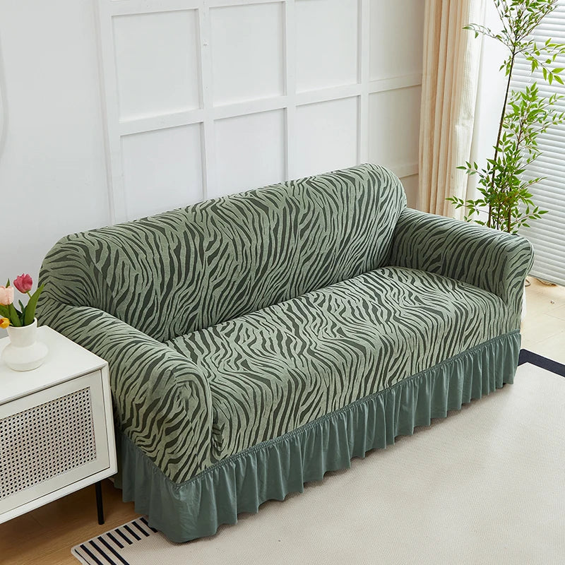 1pc Gonna Onda Cationica Copridivano Fodera per Divano Jacquard Elastico All-inclusive Protezione per Divano Regolabile Antiscivolo Universale
