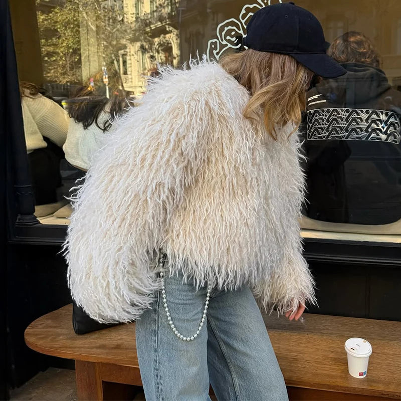 TARUXY Cappotto Di Pelliccia Sintetica Donna Inverno 2025 Caldo Design Lusso Street Style Giacca Breve