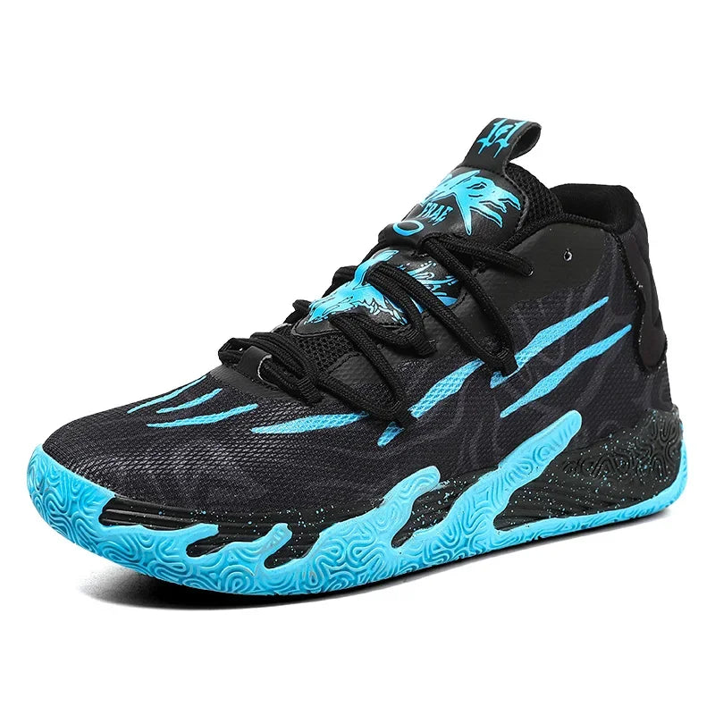 Scarpe Da Basket Da Uomo Allenamento Sul Campo Traspiranti In Mesh Antiscivolo Mid Cut Design Lussuoso