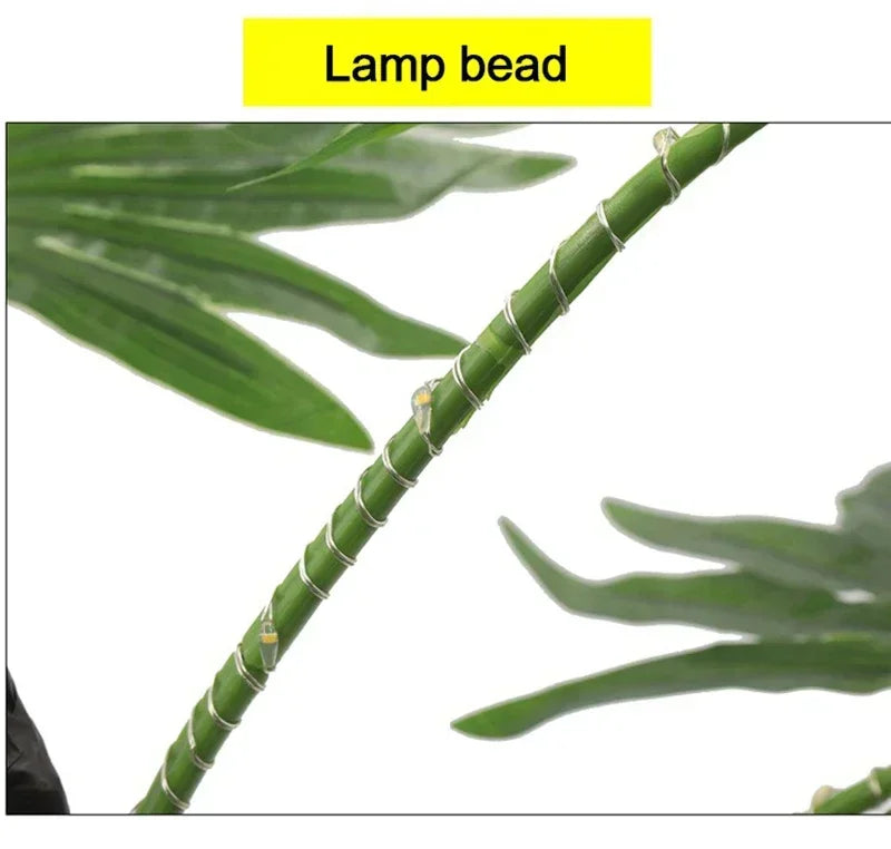 Lampada Da Tavolo LED Palma USB Pianta Artificiale 55 Cm Decorativa Luci Da Scrivania Per Casa E Letto