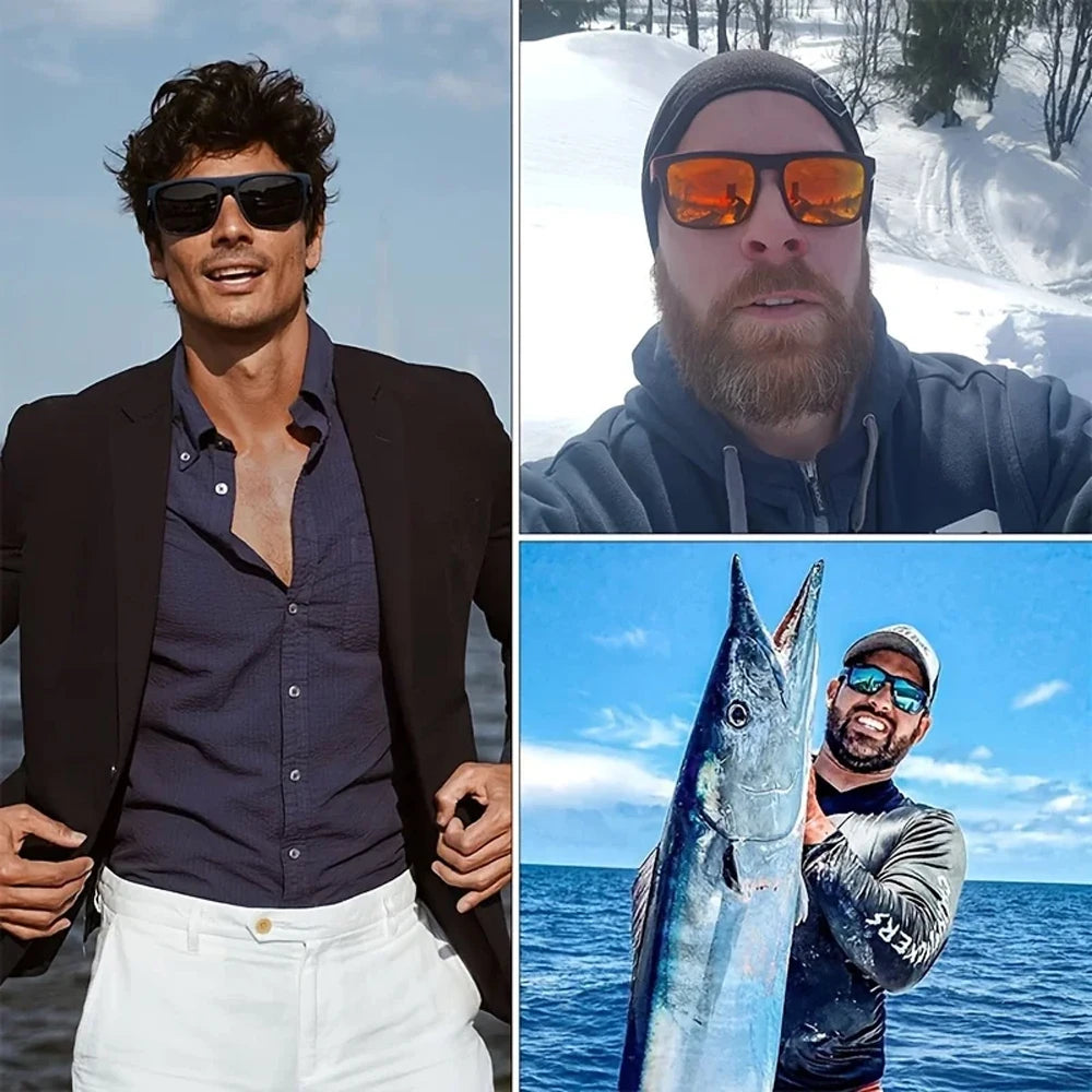 Occhiali Da Sole UV400 Unisex Ciclismo Lusso Design Quadrato Per Guida E Pesca Di Lusso