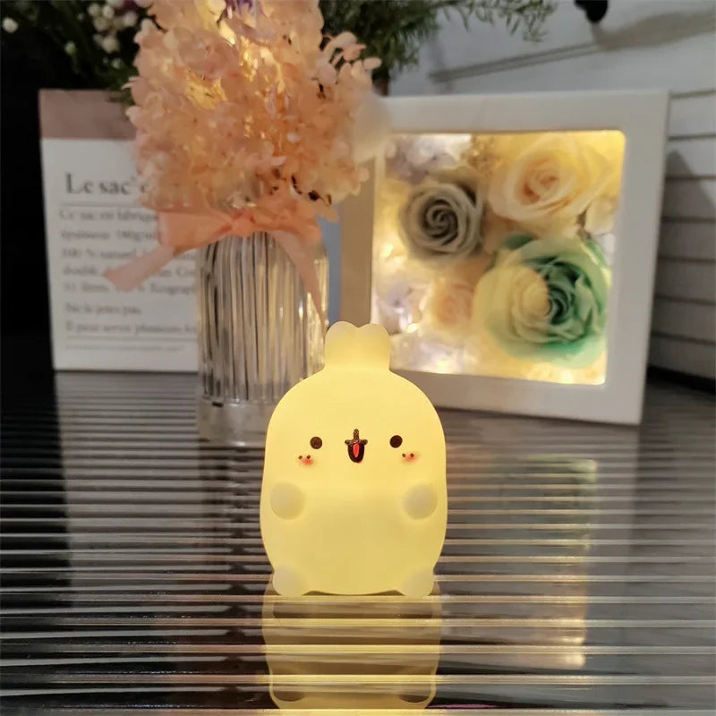 Luce Notturna Coniglio a Forma di Letto Lampada da Tavolo Piccola LED Decorazione Creativa per la Camera da Letto