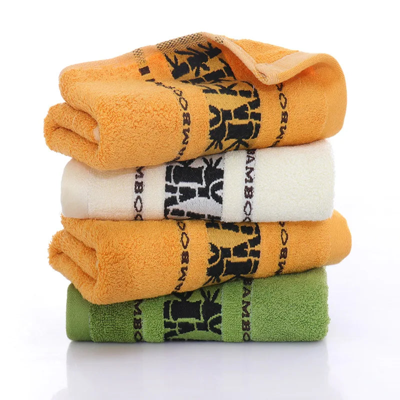 Set Di 3 Asciugamani Da Bagno In Fibra Di Bambù Verde 34x74cm E 70x140cm Per Viso E Mani