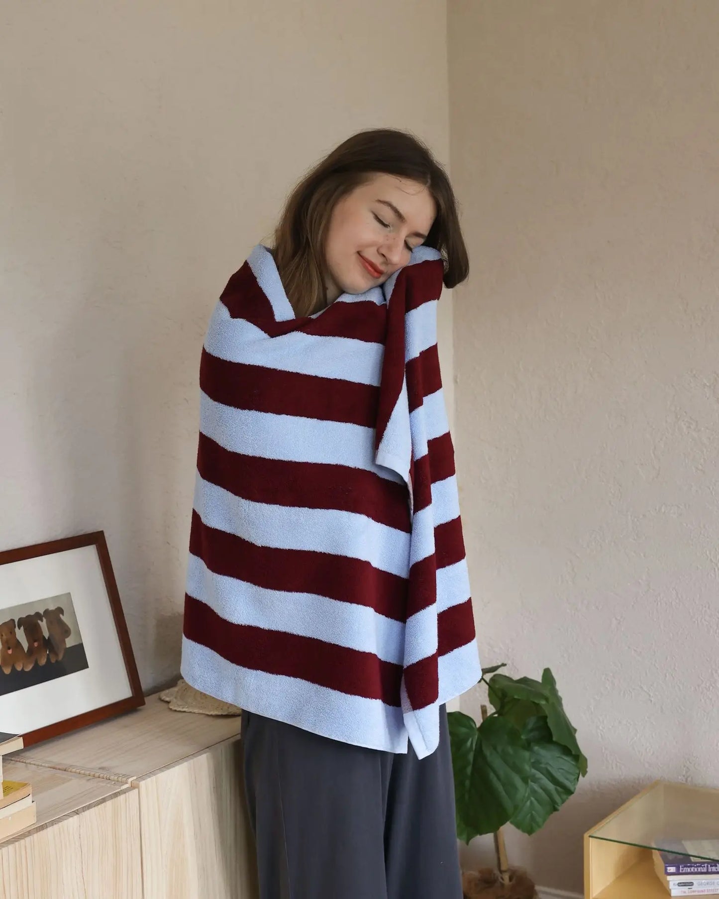 Asciugamano In Cotone A Righe Retrò 70x140 Cm Morbido E Assorbente Per Casa Palestra Cucina