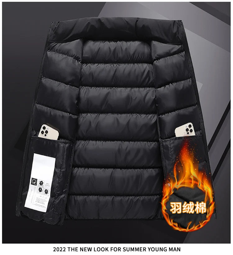 Gilet da Uomo con Colletto Rialzato Mandarino Elegante e Casual per Abiti Autunnali Invernali Spesso Caldo