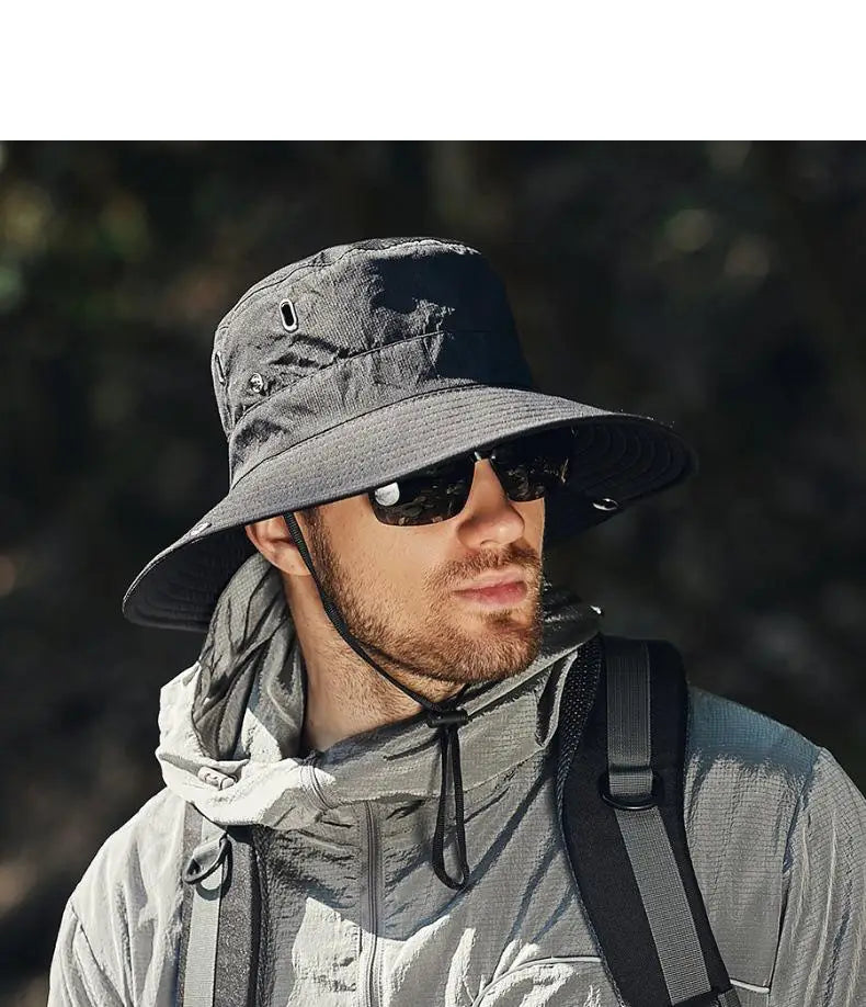 Cappello Da Pescatore Estivo Da Uomo Con Tesa Larga Protezione Solare Per Esterno Escursionismo Equestre