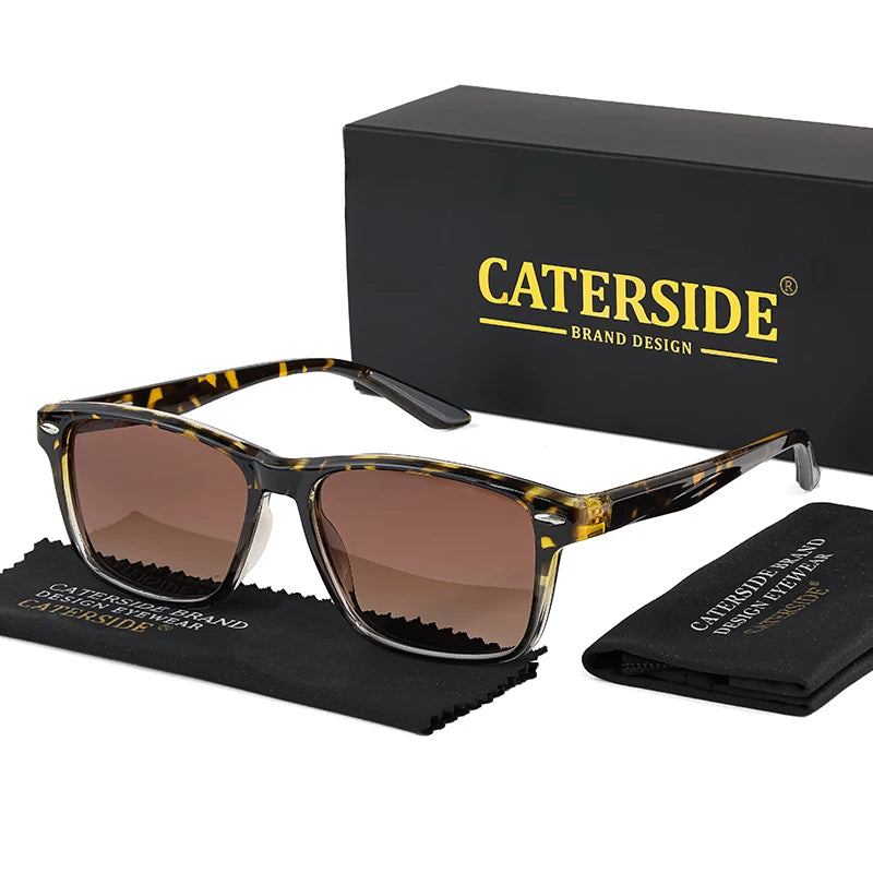 Occhiali Da Sole Polarizzati Uomo Donna TR90 Ultraleggeri Montatura Quadrata Set Regalo Per Guida E Feste