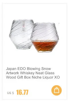 Bicchiere Whisky Vecchio Stile Con Base Pesante In Cristallo Design Giapponese Aderia