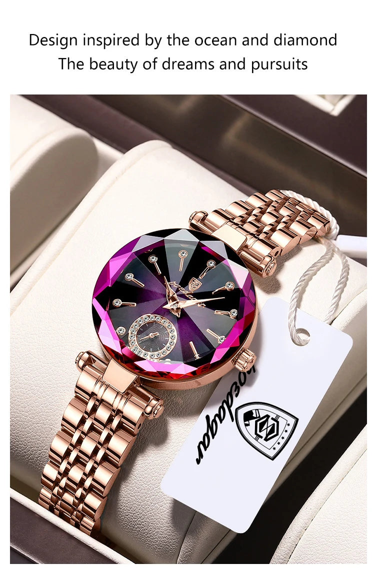 Orologio Da Donna Di Lusso POEDAGAR Impermeabile Al Quarzo Casuale Elegante Con Scatola Inclusa