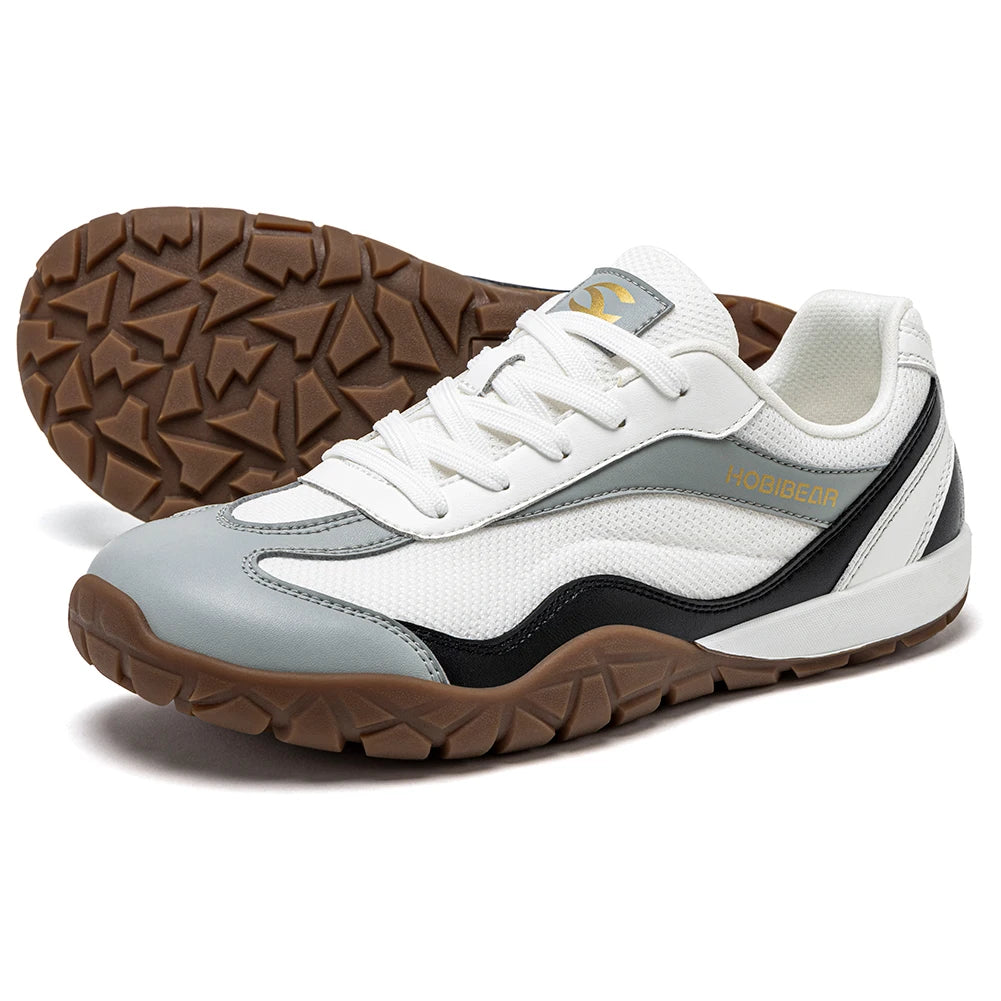 Hobibear Scarpe Da Trekking A Piedi Nudi Unisex Wide Fit Trail Running Scarpe Retrò In Pelle Artificiale Zero Drop