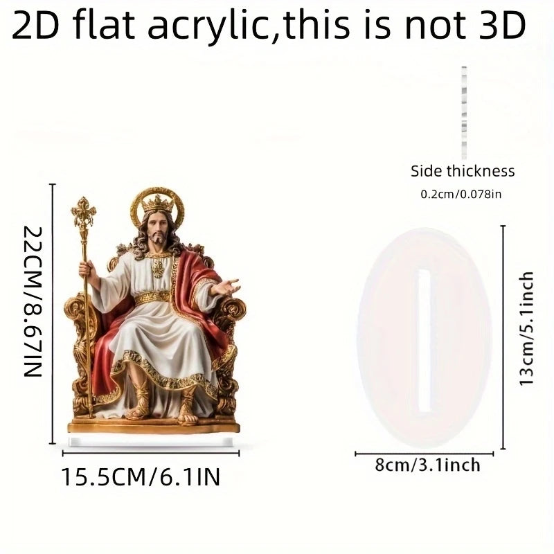 Decorazione Da Tavolo 2D Con Statua Gesù In Acrilico Sacro Retrò Per Regali Di Scena E Foto Cristiano Per Casa Ufficio