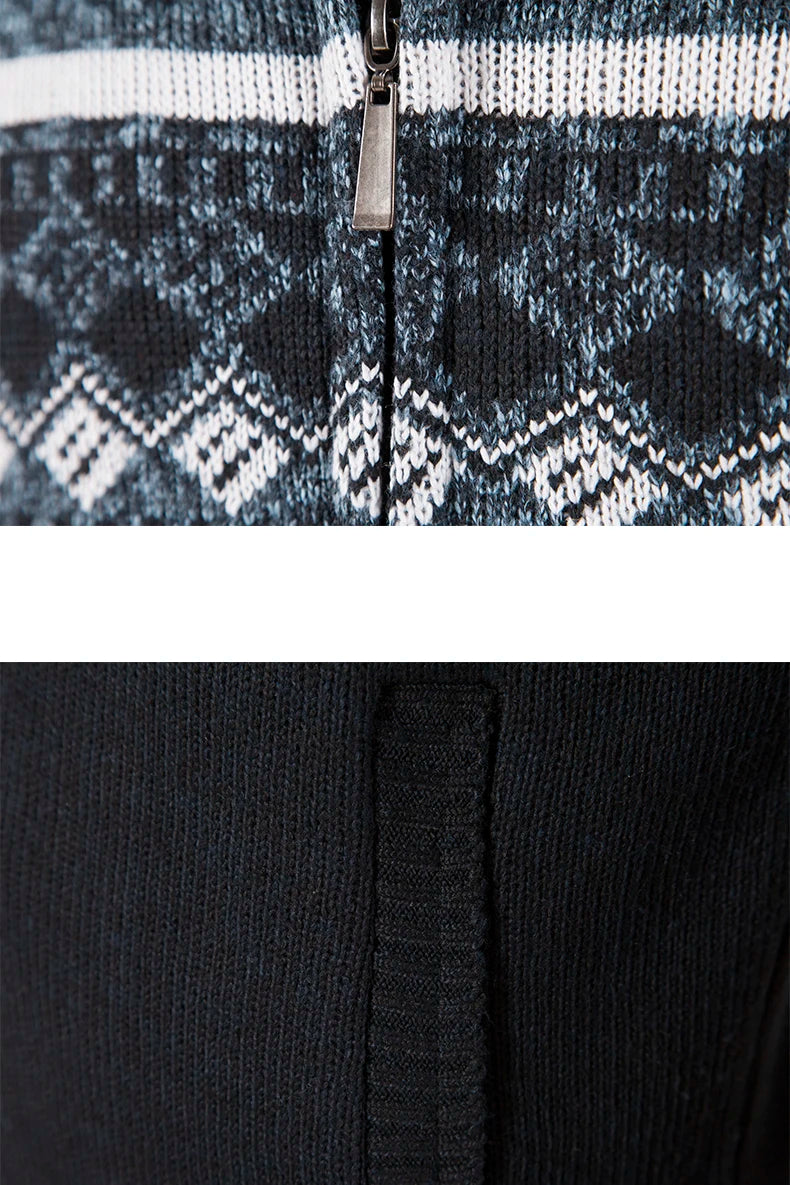Maglione Invernale Da Uomo In Pile Con Cappuccio Cardigan Caldo Con Cerniera Lavorato A Maglia