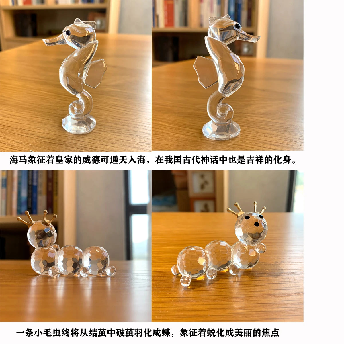 30 Cristallo Trasparente Figurine Animali Carini Scultura in Vetro Decorazioni Ornamento Tavolo Regalo Natale Bambini