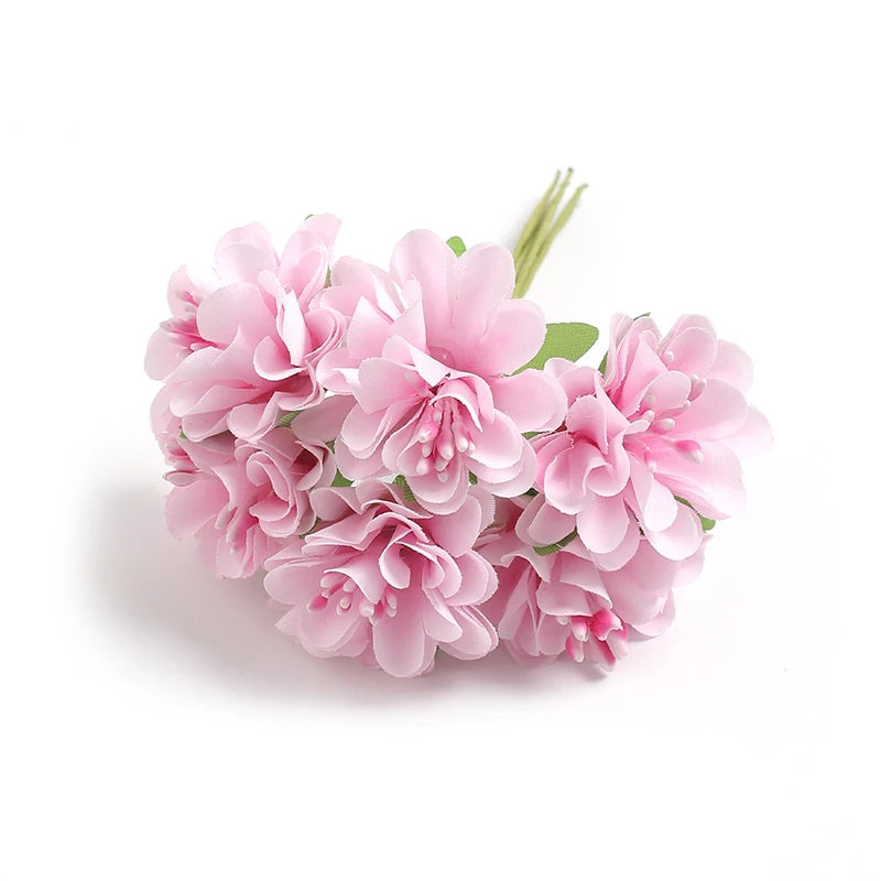 Set Da 6 Fiori Artificiali In Seta Bouquet Da 11 Cm Decorazioni Per Casa E Matrimoni Ghirlanda Fai Da Te