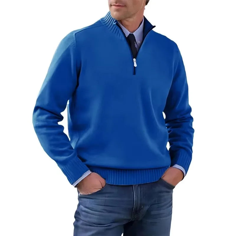 Pullover da Uomo con Zip a Quarter Zip Dolcevita Collo Lupetto Maglione Maniche Lunghe Streetwear Autunno Inverno