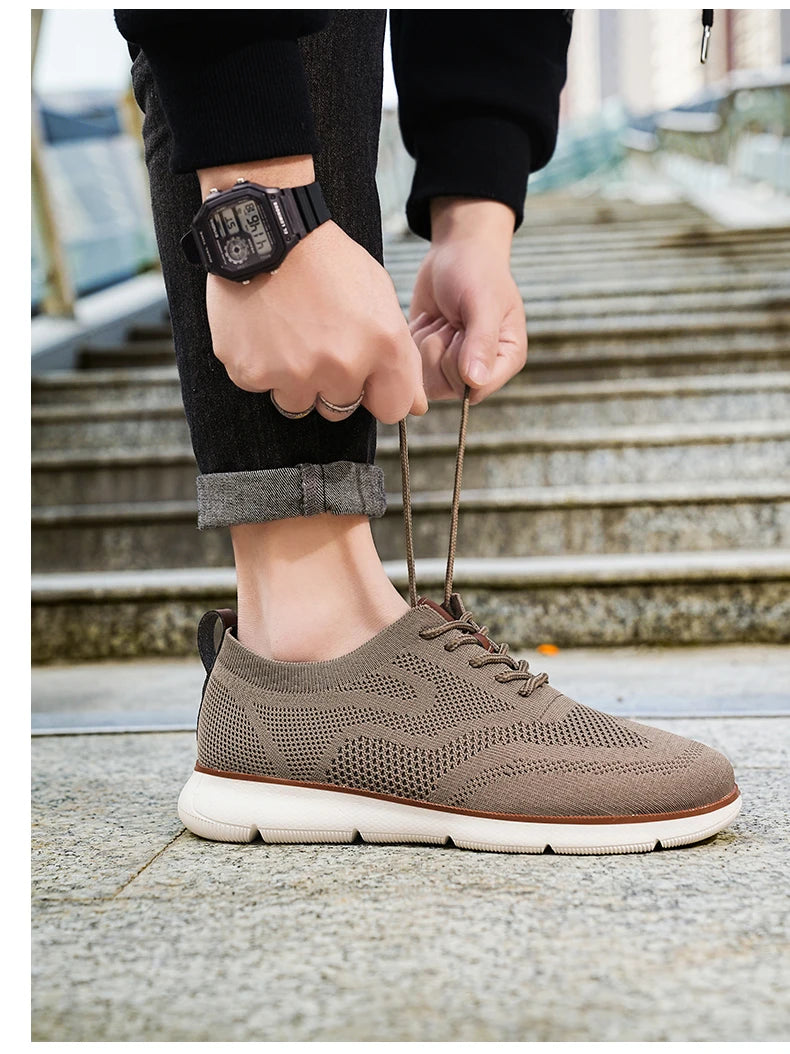 Scarpe Casual Da Uomo Traspiranti Con Cuscino Oxfords Comode Per Abito Formale In Maglia Plus Size