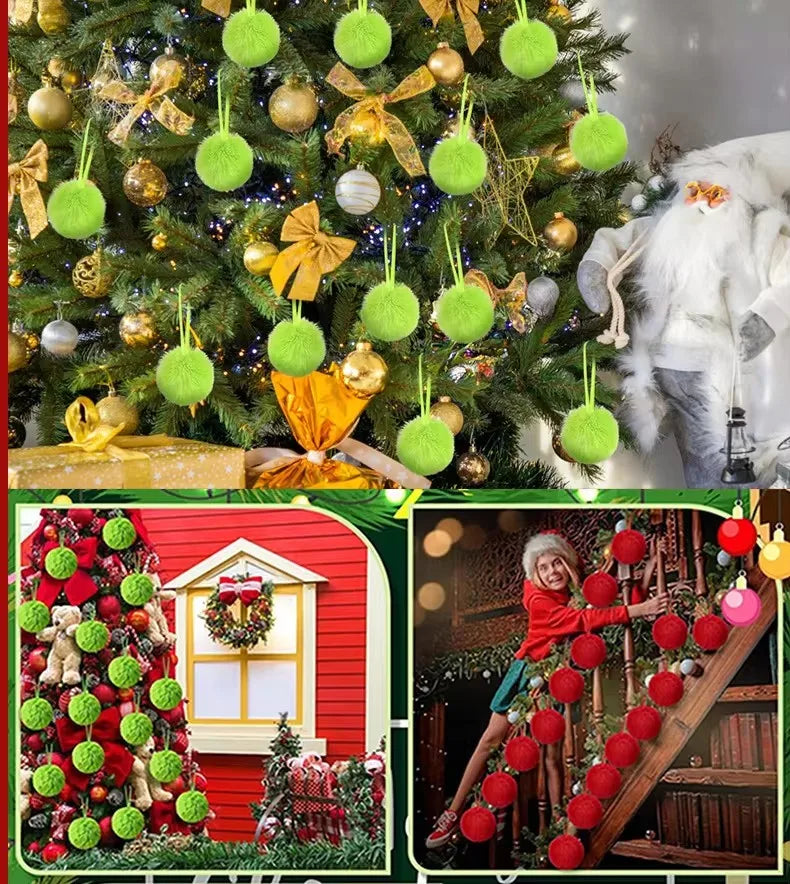 12 24 Palline Di Natale In Peluche Da 6 Cm Decorazioni Per Albero Natalizio Ornamenti Natalizi Regalo Di Capodanno 2026