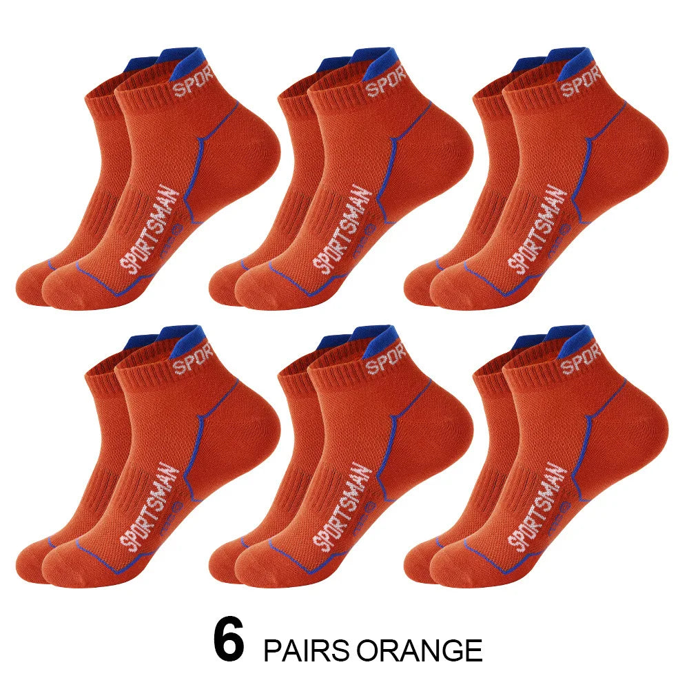 Calzini Corti Da Uomo Per Basket E Corsa Con Rete Traspirante Assorbenti Odori Pack 6 Paia