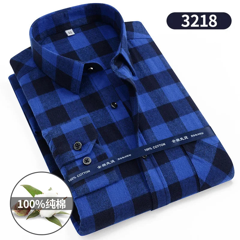 Camicie Da Uomo In Flanella Scozzese A Quadri Manica Lunga In Cotone Taglie Dalla S Alla XL Vestibilita Standard E Casual