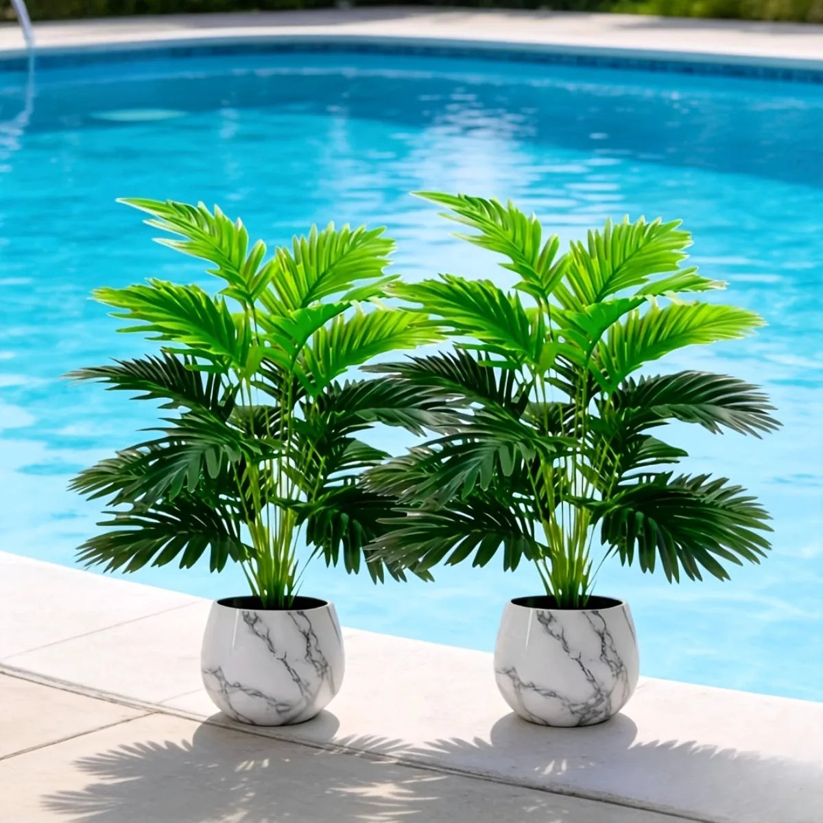 Set Da Due Piante Areca Palma Artificiali Con 24 Foglie Realistiche Per Esterno E Interni Decorazione