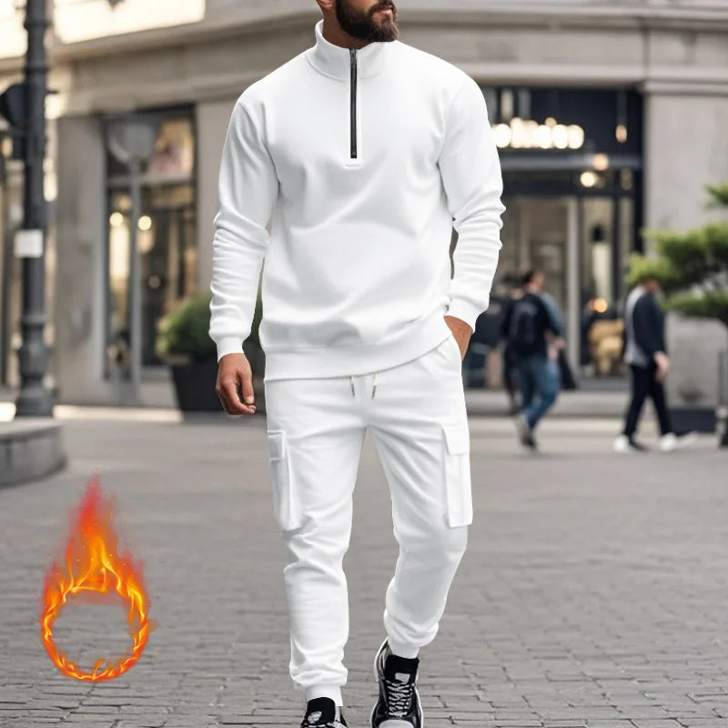 Pantaloni Sportivi Con Cerniera Calda In Velluto Da Uomo Casual Autunno Inverno 2024