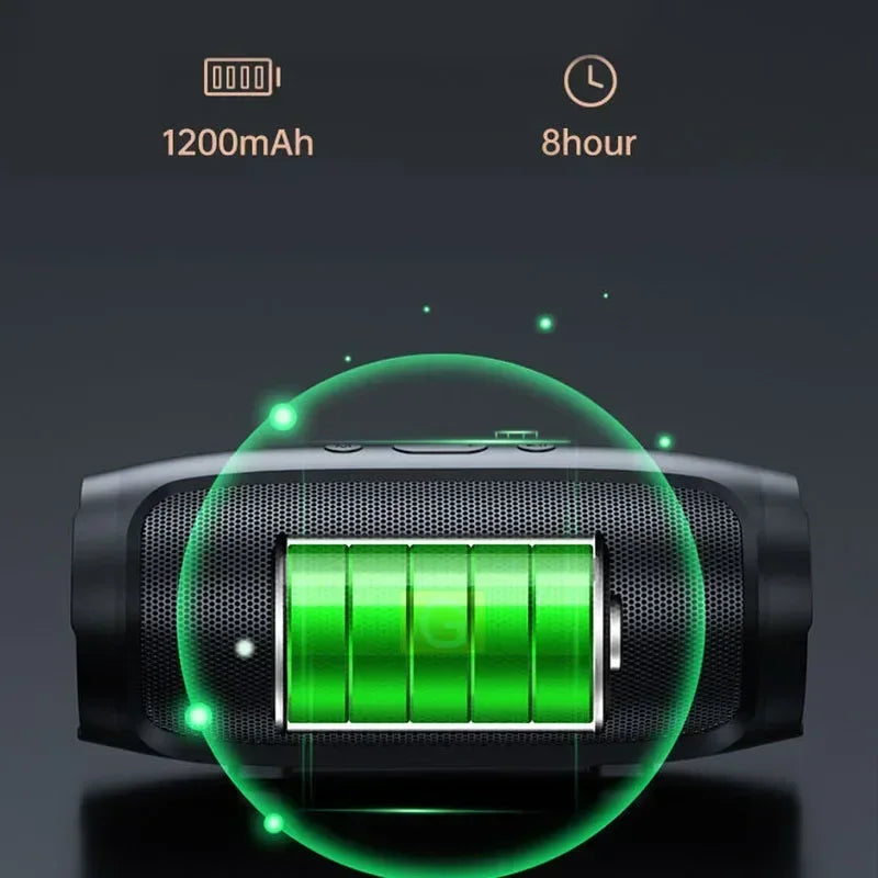 Subwoofer Portatile Altoparlante Bluetooth Stereo Esterno Impermeabile Scatola Audio Wireless Con Radio FM E Scheda TF
