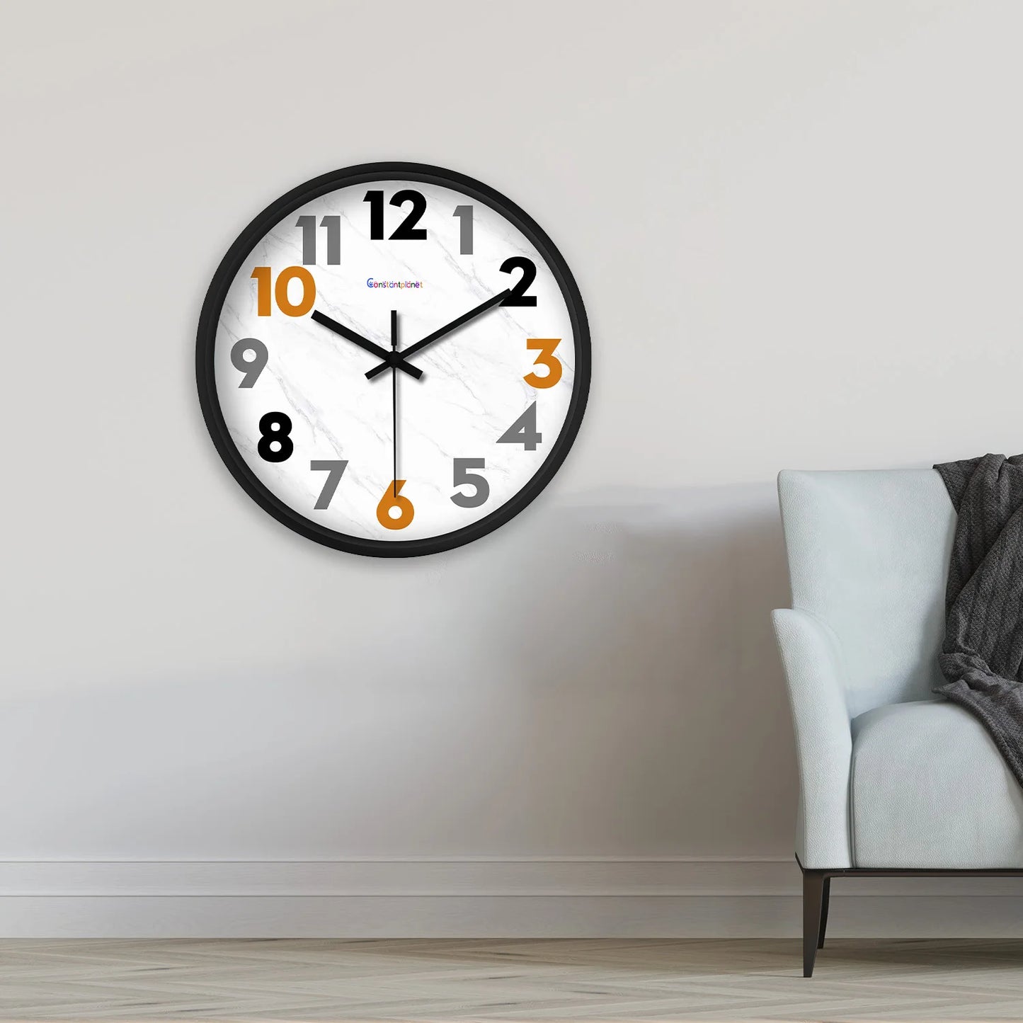 Orologio Da Parete Semplice E Moderno Da 8 Pollici Con Motivo Marmo Per Soggiorno E Cucina Quarzo Silenzioso Regalo Festa