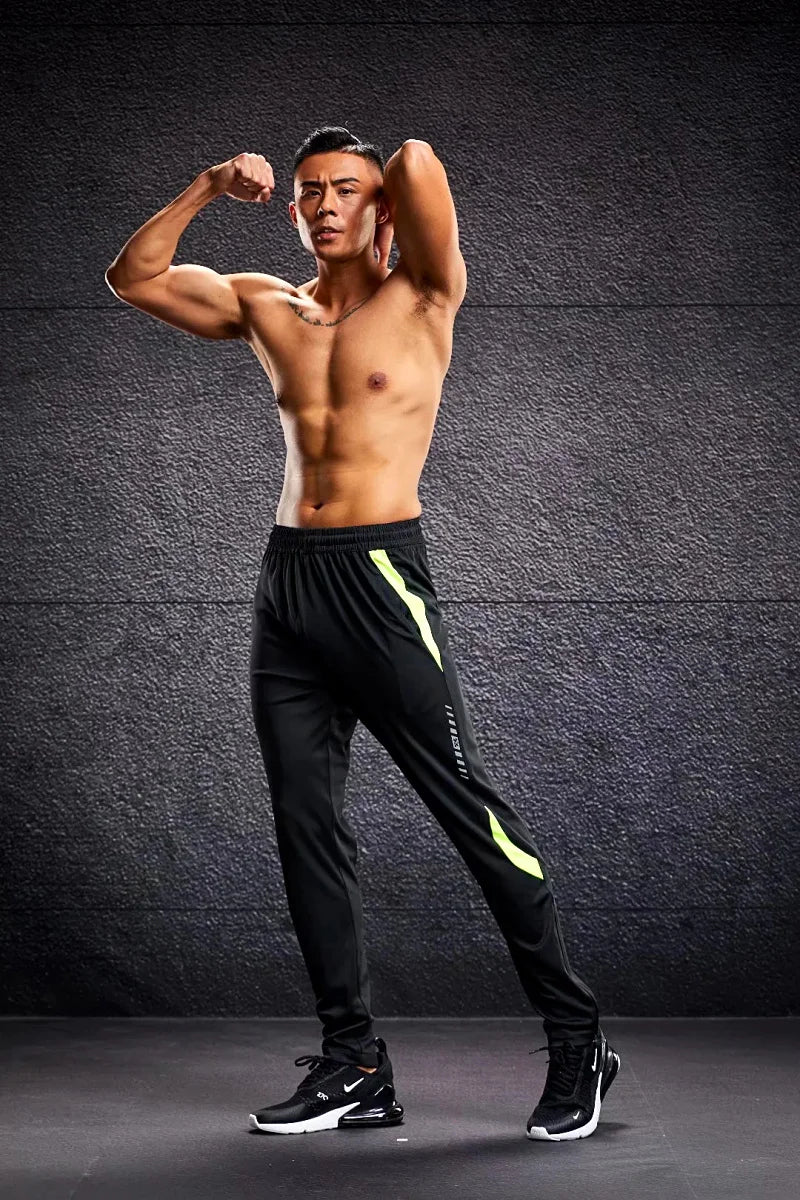 Pantaloni Sportivi Da Uomo Con Tasche Con Cerniera Per Corsa Allenamento Calcio Fitness In Poliestere Modello A102